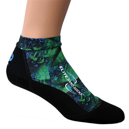 Megaform Elite Sandsocks - Zwart/groen - rainforrest - Beachsokken